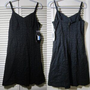 LUELLA Bartley for TARGET Black Cotton Eyelet Dress Retro Sheath Vintage 2005